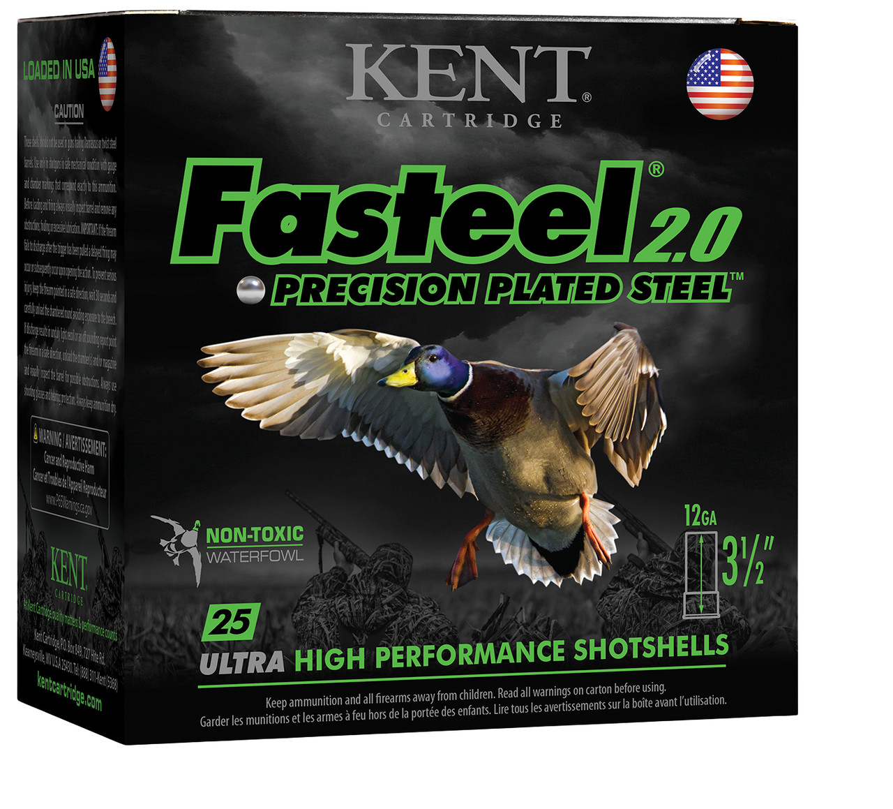 Kent Fasteel 2.0 12 Ga, 3.5", 1 3/8 Oz, BBB, 25 Rds