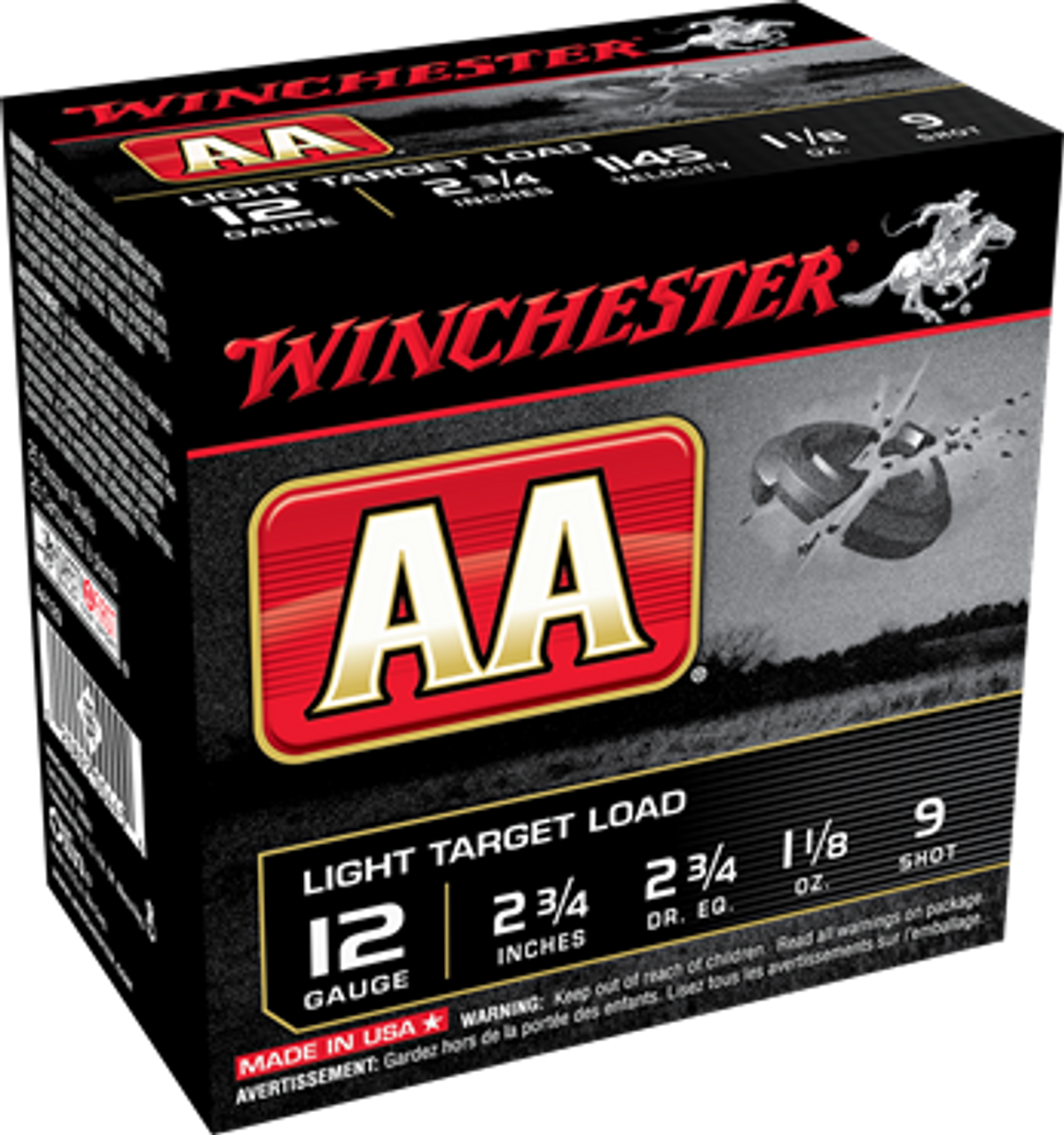 Winchester AA Shotshell 12 GA, 2-3/4", 1-1/8oz, 2-3/4Dram, 25 Rnds