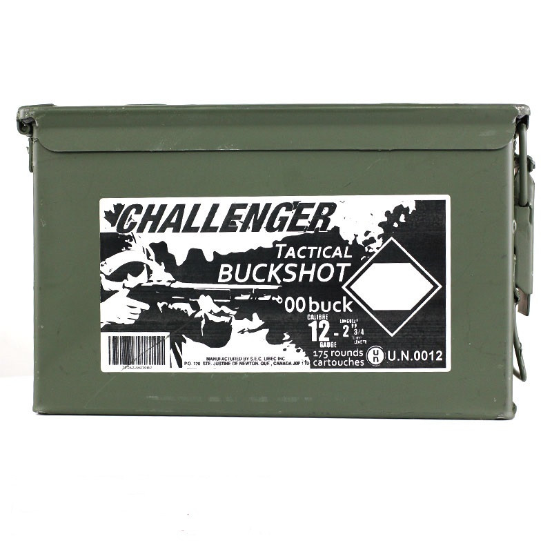 Challenger 12 Ga Magnum 2 3/4" 00 Buck 175 Rd Ammo Can