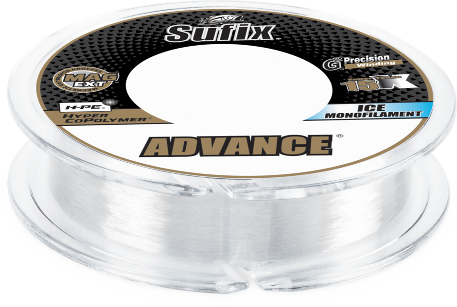 Sufix Advance Ice Monofilament, 10lb, 100yd, Clear