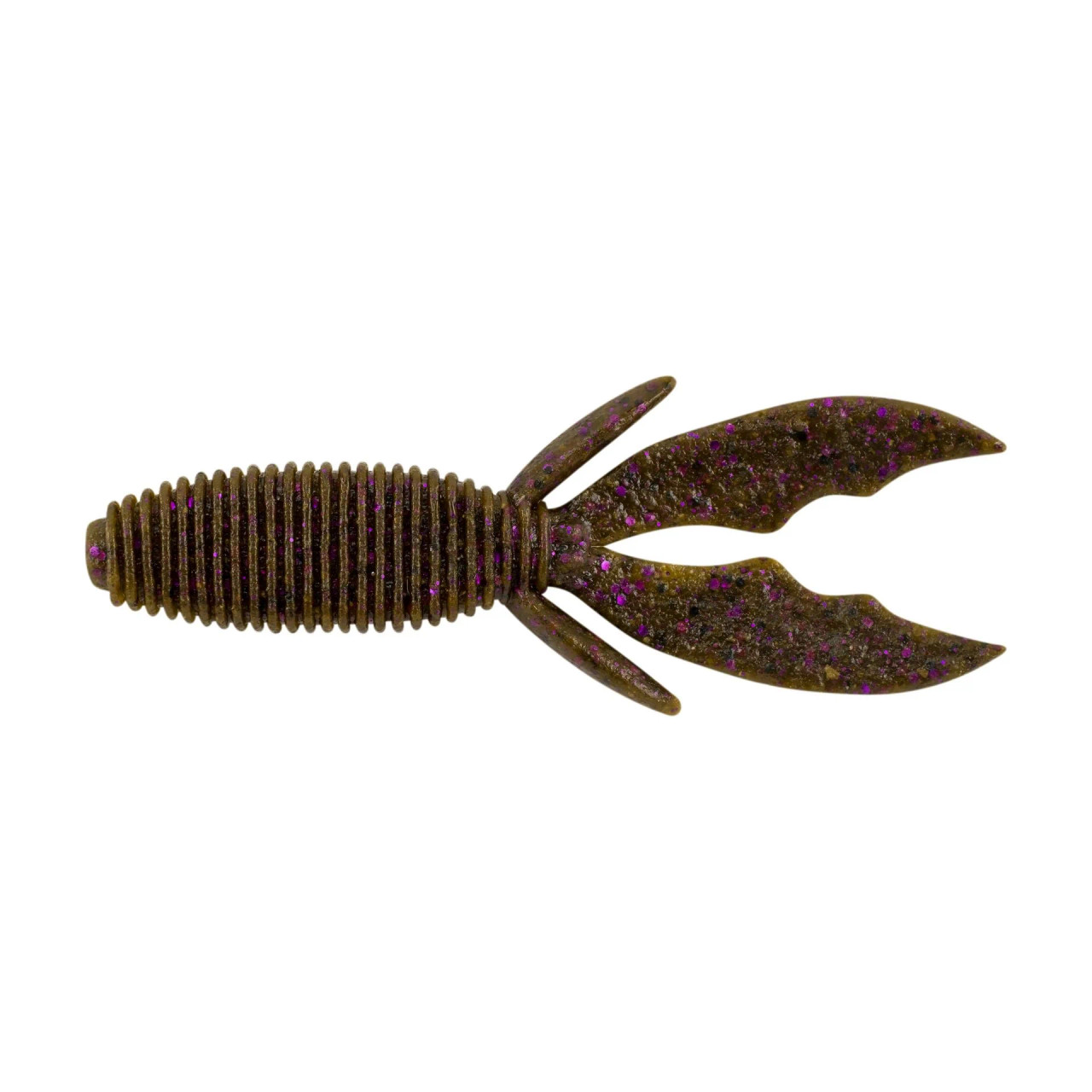 Berkley PowerBait MaxScent Creature Hawg, 4", Green Pumpkin Purple Fleck, 8pk