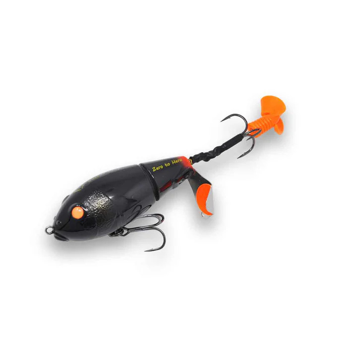 Savage Gear Sucker Prop, 8" 3.5oz, Floating Topwater, Black Orange