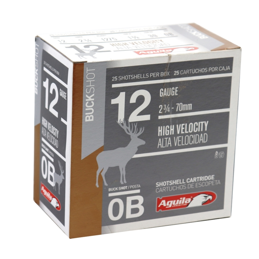 Aguila 12 Ga 2 3/4" 1275fps 0 Buck Ammunition, 25 Rounds