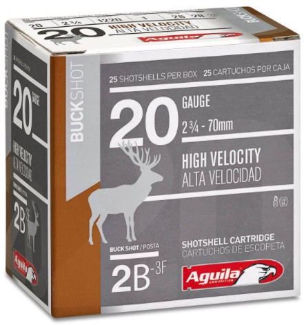 Aguila 20 Ga 2 3/4" 1220fps #2B Ammunition, 25 Rounds