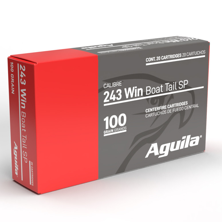 Aguila 243 Win Interlock 100 Grain BTSP Ammunition, 20 Rounds