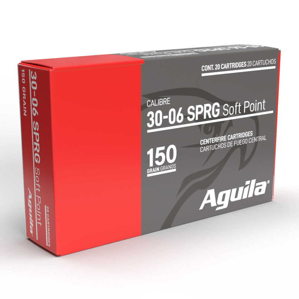 Aguila 30-06 SPRG Interlock 150 Grain SP Ammunition, 20 Rounds