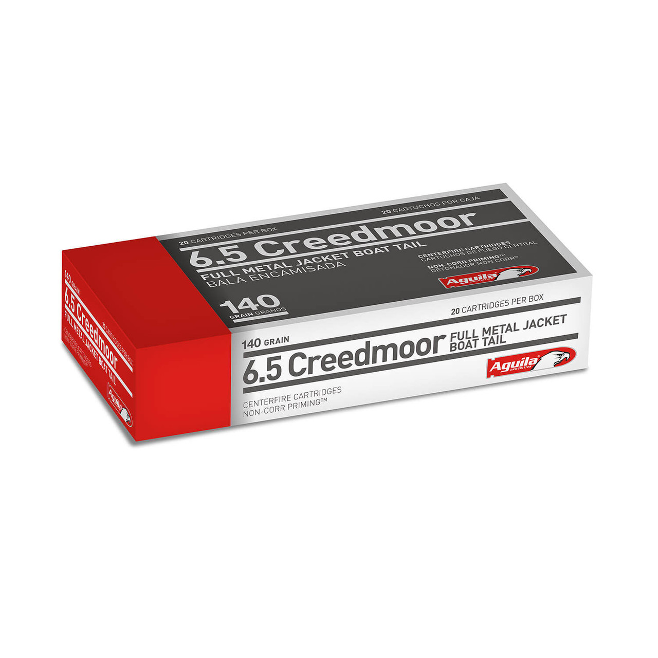 Aguila 6.5 Creedmoor 140 Grain FMJ BT Ammunition, 20 Rounds