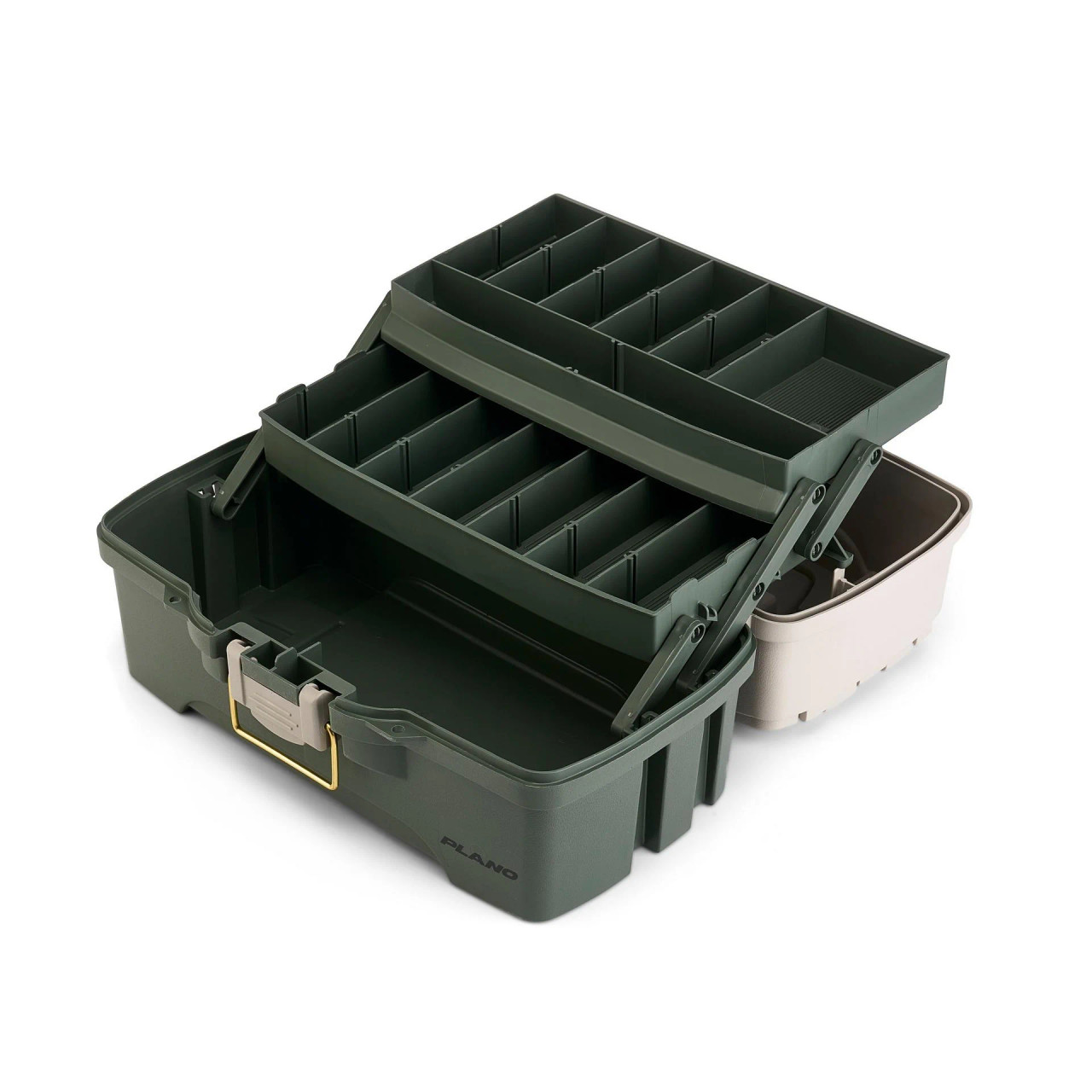 Plano Two-Tray Tackle Box, Green/Tan