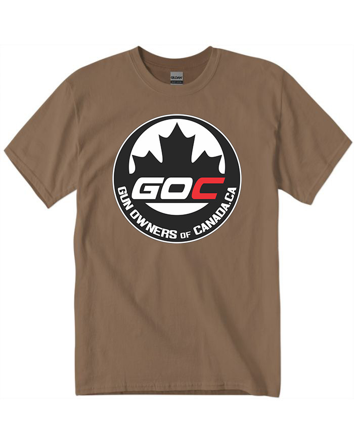 Gun Owners of Canada T-Shirt, Brown Savana