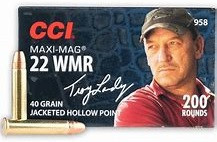 CCI 22 WMR Maxi Mag 40 Gr JHP Ammunition, 200 Rounds