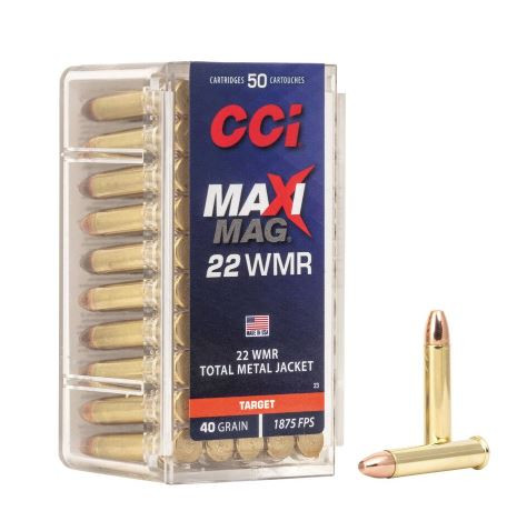 CCI Maxi-Mag 22 WMR 40 Gr TMJ Ammunition, 50 Rounds