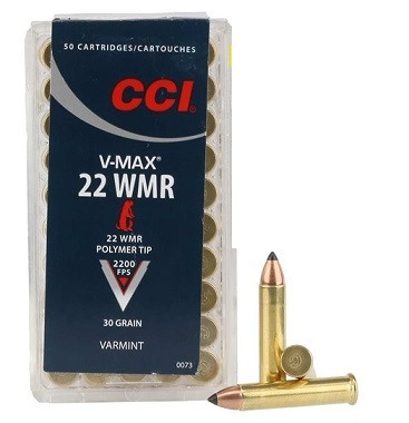 CCI V-Max 22 WMR 30 Gr Polymer Tip Ammunition, 50 Rounds