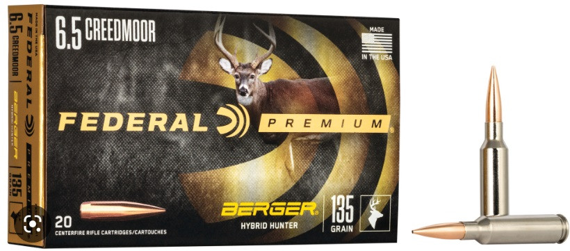 Federal Premium 6.5 Creedmoor 135 Grain Berger Hybrid Ammunition, 20 Rounds