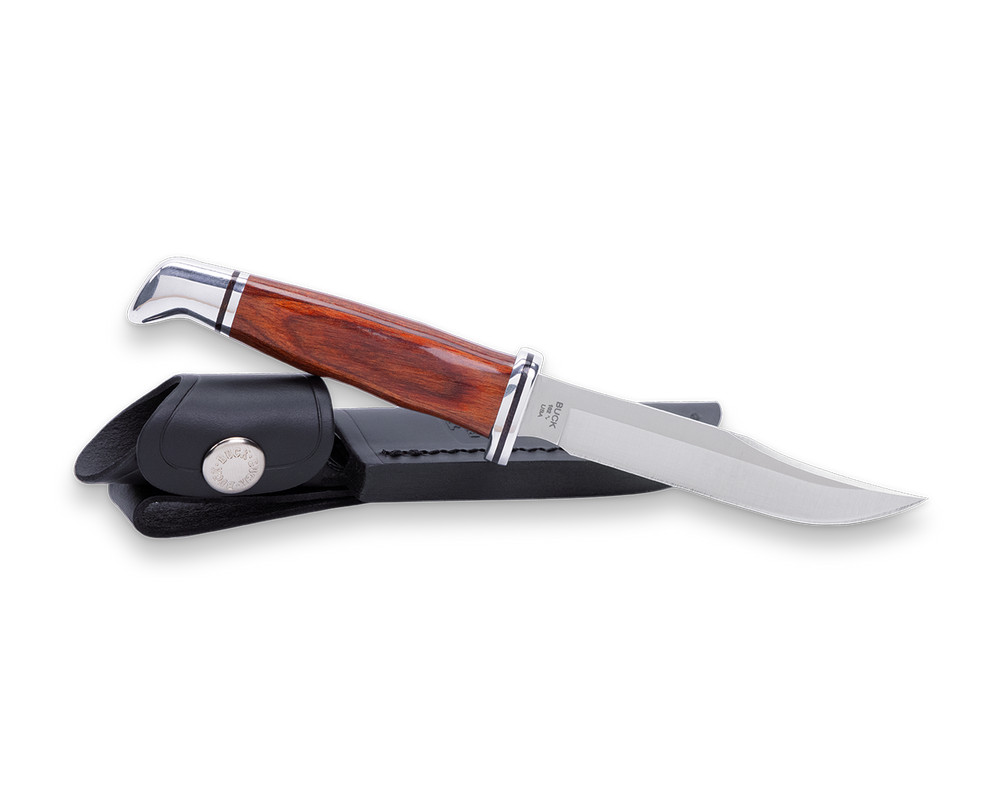 Buck 102 Woodsman Fixed Knife, Cocobolo Grip, 4" Clip Blade