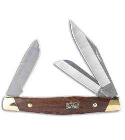 Buck 301 Stockman Folding Multi-Blade Knife, Granadillo/Brass Grip