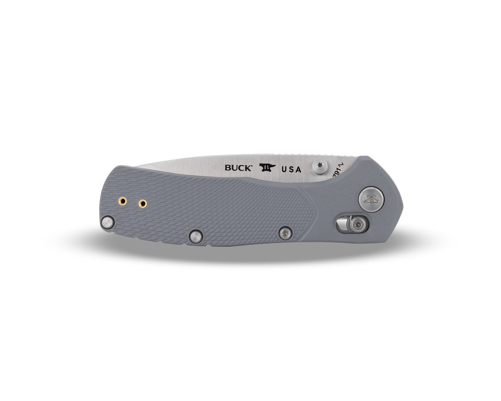 Buck 791 Range Pro Folding Knife, Grey Grip, 3.375" Drop Point Blade