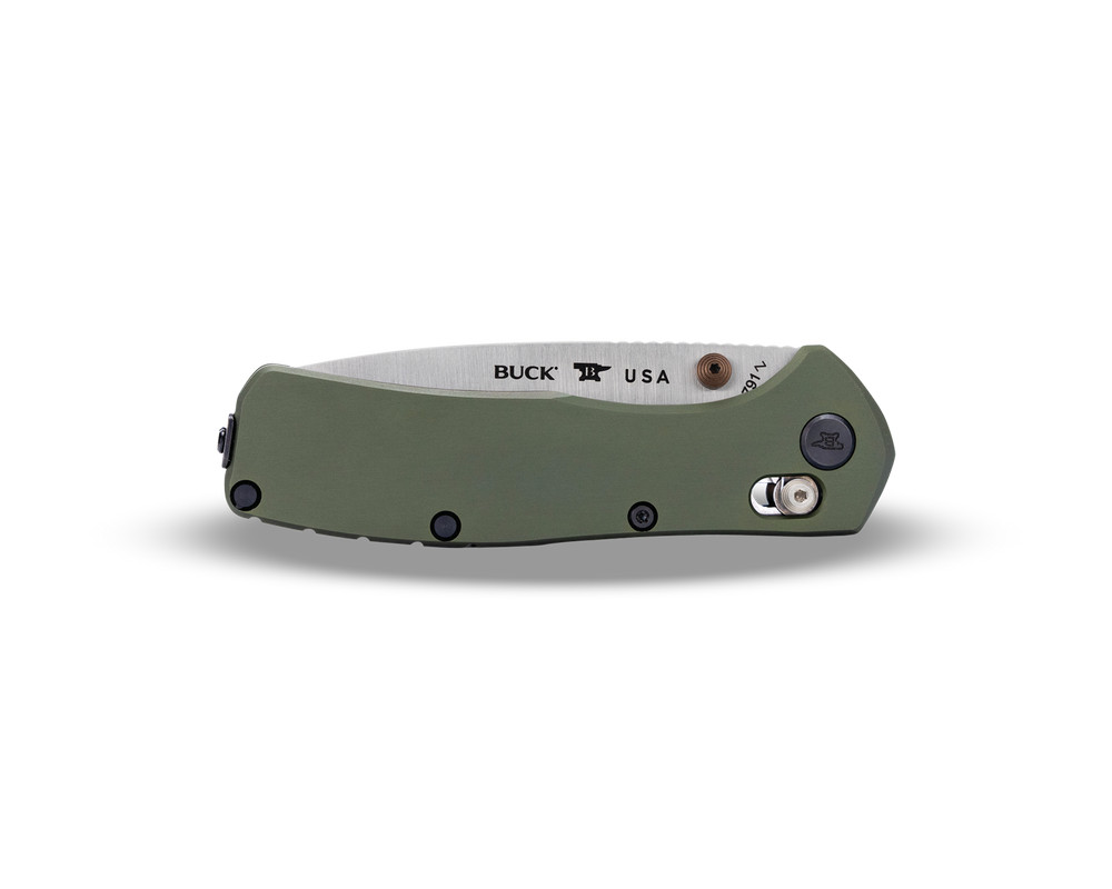 Buck 791 Range Elite Folding Knife, Green Grip, 3.375" Drop Point Blade