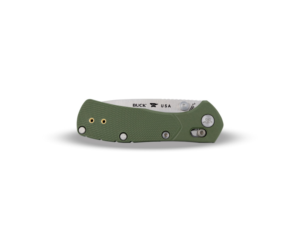 Buck 790 Mini Range Pro Folding Knife, Green Grip, 2.625" Drop Point Blade