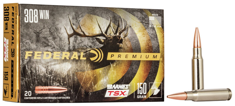 Federal Premium .308 Win 150 Gr Barnes TSX Ammunition, 20 Rounds