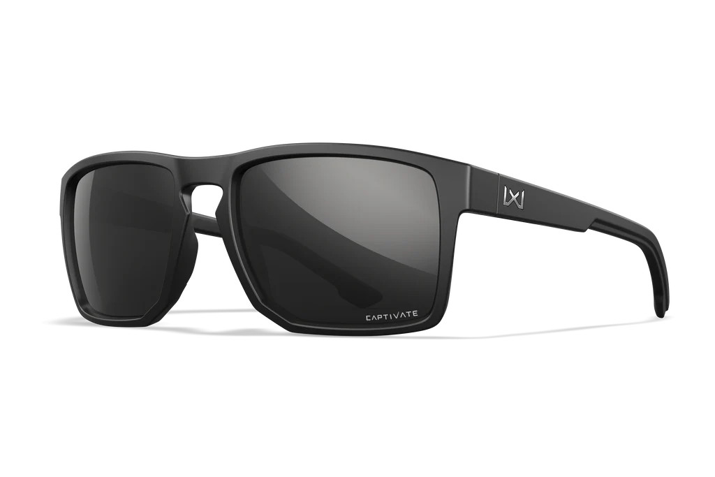 Wiley X Founder, CAPTIVATE Polarized Black Mirror Lenses, Matte Black Frame