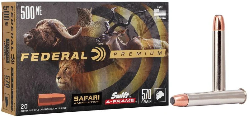 Federal Premium 500 Nitro Express 570 Gr Swift A-Frame Ammunition, 20 Rounds