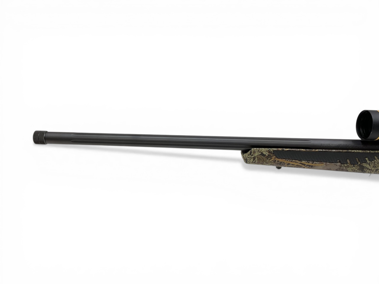 Savage 110 Timberline Bolt Action Rifle .243 Win 24" Threaded And Fluted Barrel Camo Stock With Leupold VX-3 4.5-14X40