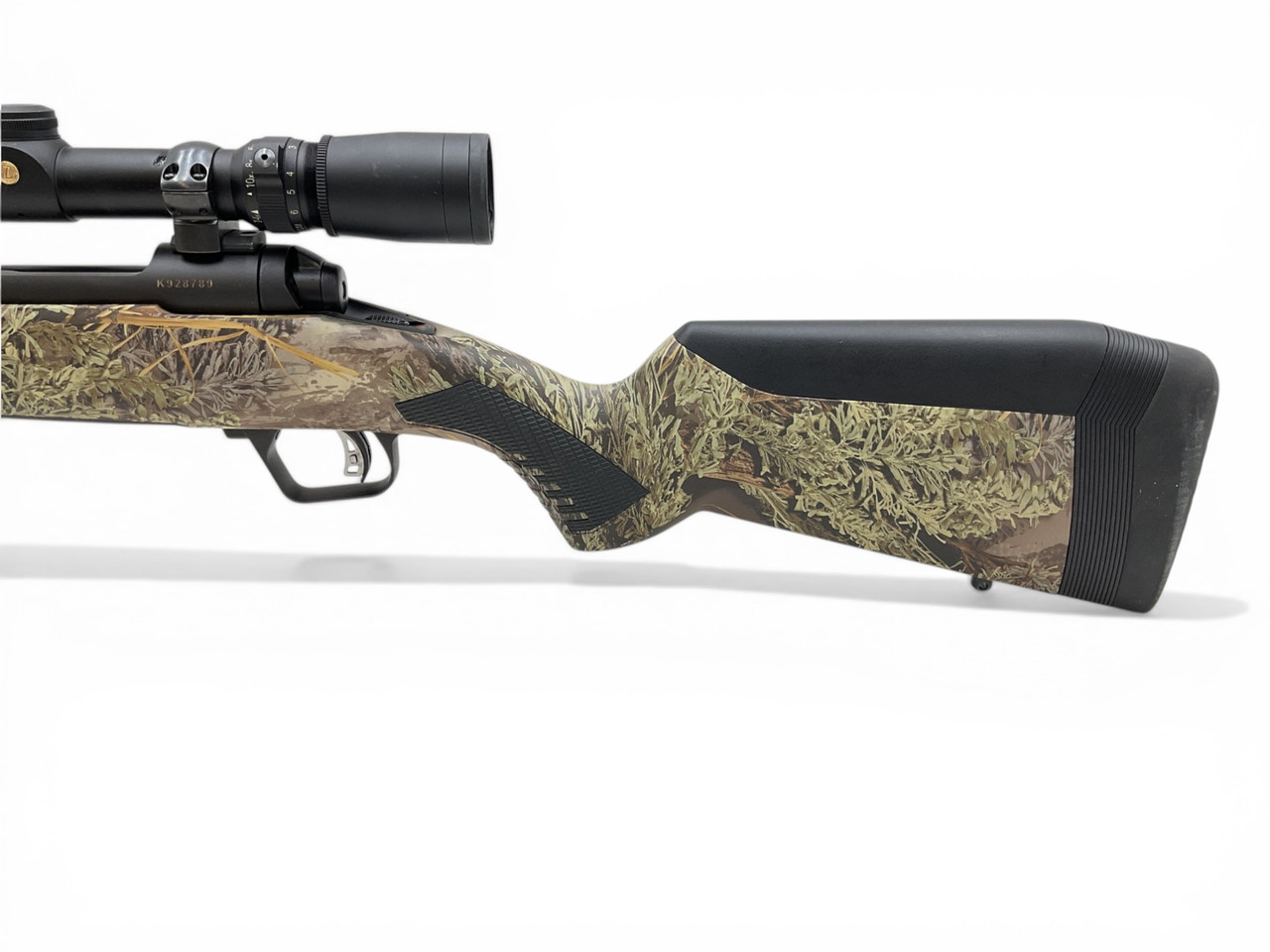 Savage 110 Timberline Bolt Action Rifle .243 Win 24" Threaded And Fluted Barrel Camo Stock With Leupold VX-3 4.5-14X40