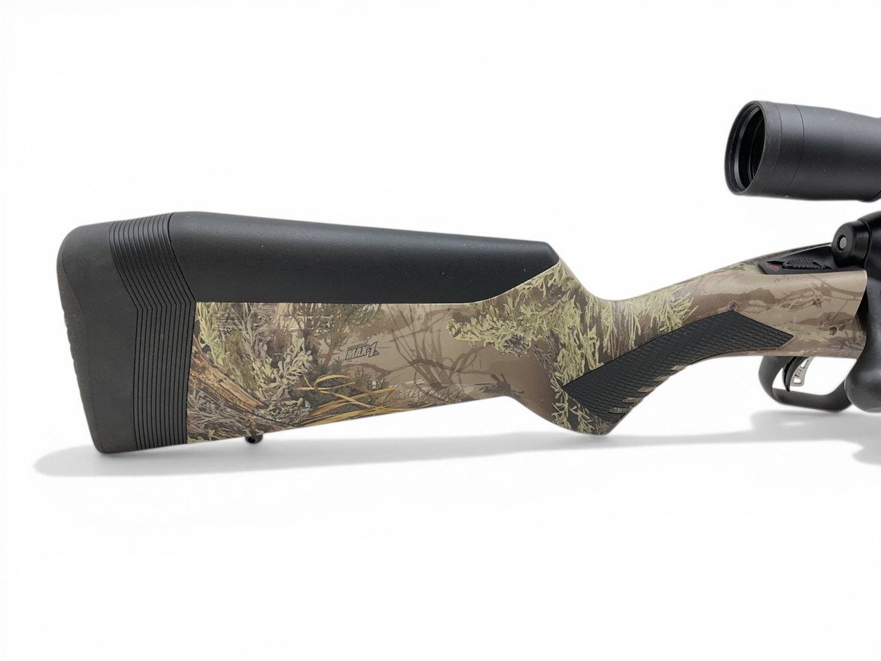 Savage 110 Timberline Bolt Action Rifle .243 Win 24" Threaded And Fluted Barrel Camo Stock With Leupold VX-3 4.5-14X40