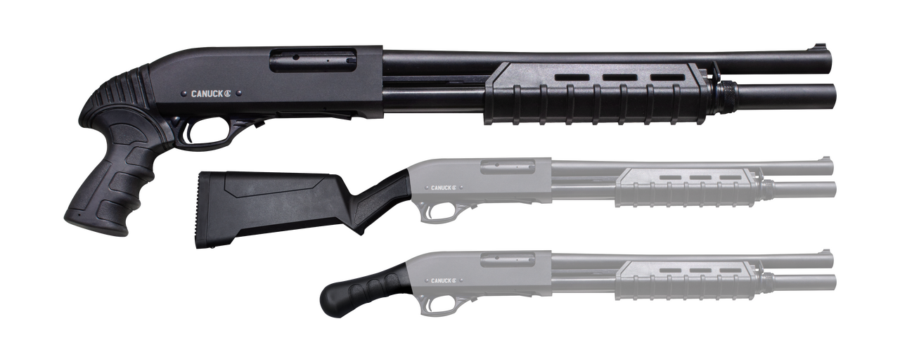 Canuck Enforcer 12Ga Pump Action 3", 17" Barrel, Distressed ODG, 3-Stock Combo