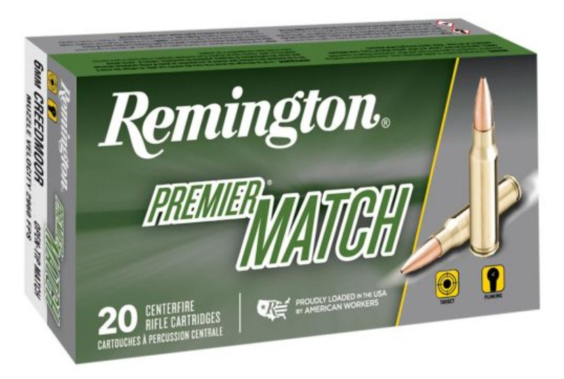 Remington Premier Match 6mm Creedmoor, 112 Grain Barnes OTM BT, 20 Rounds