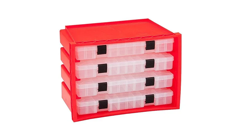 Plano Portable Stowaway 3700 Organizer, Red/Clear