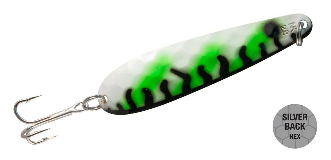 Northern King Trolling Spoon, Size 28, 1/2oz, 3 3/4", Green Alewife