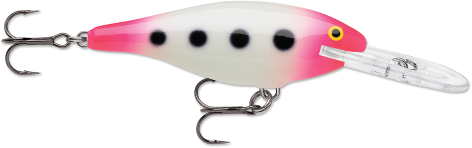 Rapala Shad Rap Crankbait, 1 1/2", 1/8oz, Glow Pink Squirrel