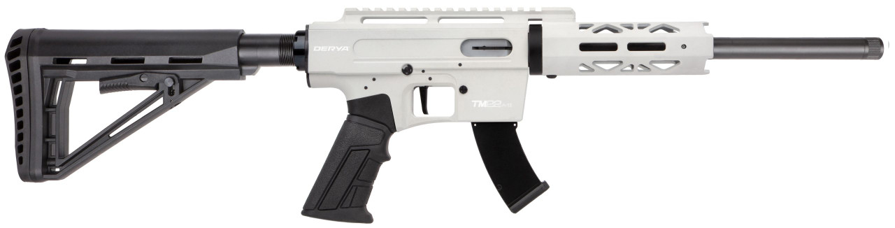 Derya TM22 PRO 22 LR Semi-Automatic Rifle, 12" Barrel, White Synthetic Stock