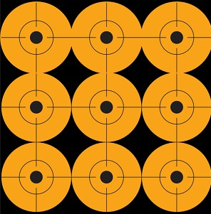 Pro-Shot 2" Orange Peel & Stick 9 Targets, 12 Pack