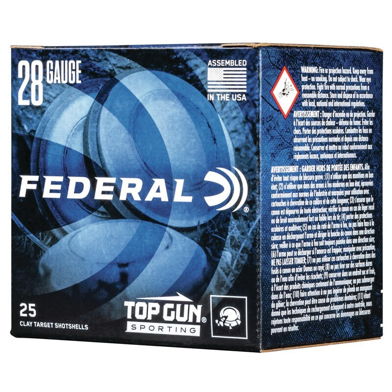 Federal Top Gun Sporting 28 Ga 2 3/4" 3/4oz #9 Shot Ammunition, 25 Rounds