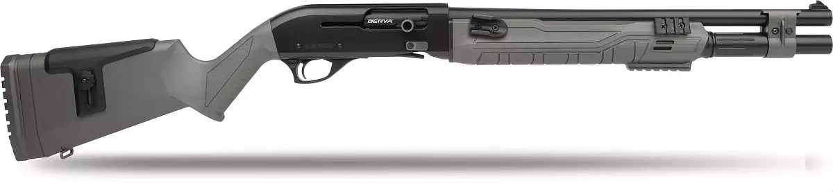 Derya Lion 12 GA Semi, 18.5" Barrel, Sniper Grey Synthetic Stock