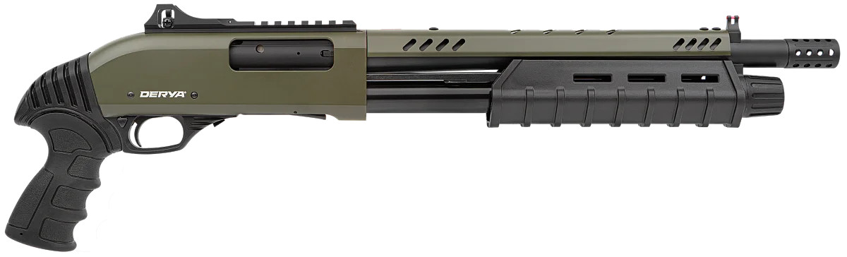 Derya Carina Q 12 Ga Pump, 3", 14" Barrel, ODG