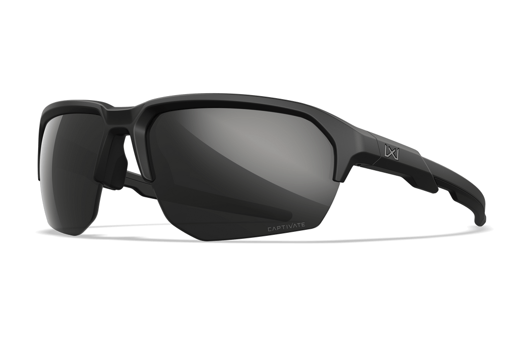 Wiley X Jakl, CAPTIVATE Polarize Black Mirror Lenses, Matte Black Frame
