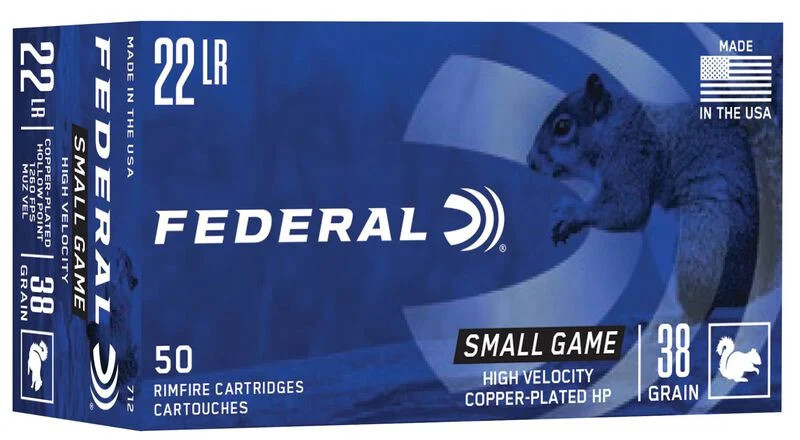 Federal Small Game .22 LR 38 Gr Copper Plated Hollow Point Ammunition, 50 Rounds