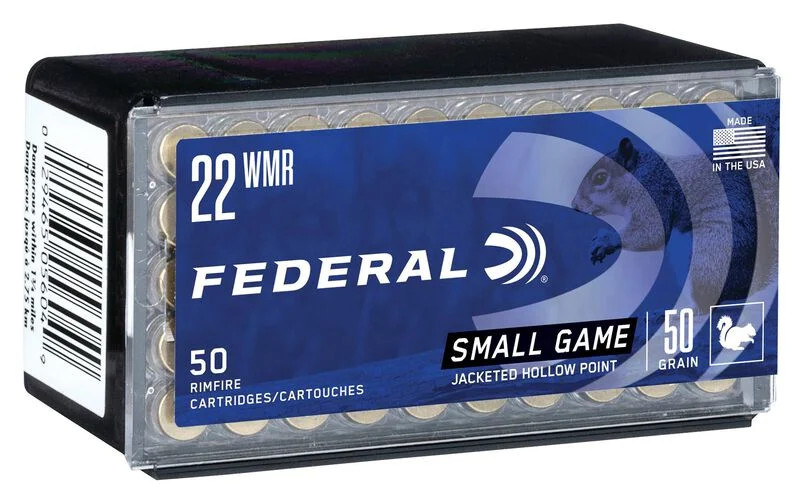 Federal Small Game 22 WMR 50 Gr Jacketed Hollow Point, 50 Rounds