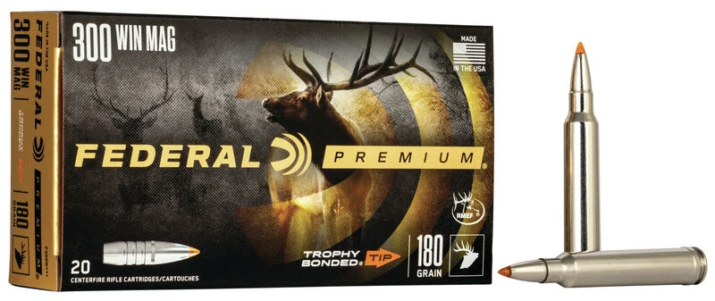 Federal Premium 300 Win Mag 180 Gr Trophy Bonded Tip, 20 Rounds