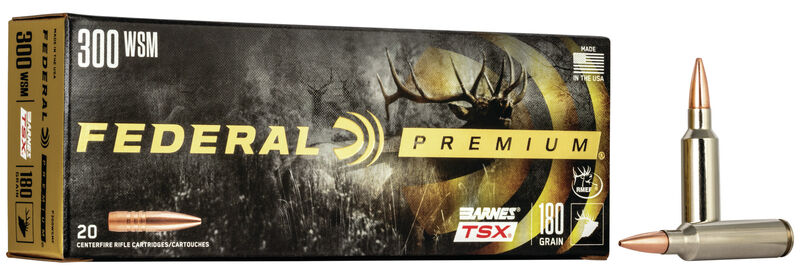 Federal Premium 300 WSM 180 Gr Barnes Triple Shock X Ammunition, 20 Rounds