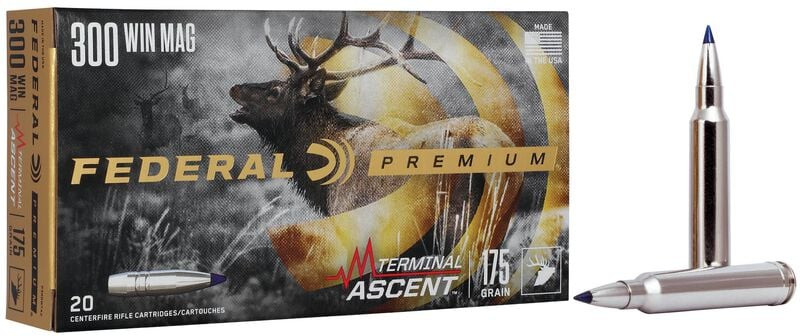 Federal Premium 300 Win Mag 175 Gr Terminal Ascent Ammunition, 20 Rounds