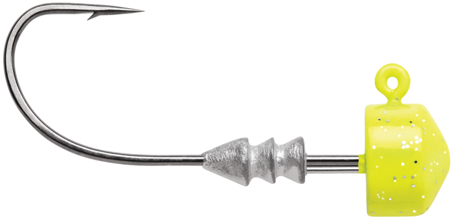 VMC Ned Rig Jig, 1/4 Oz, #1/0 Hook, Chartreuse, 4 Pack