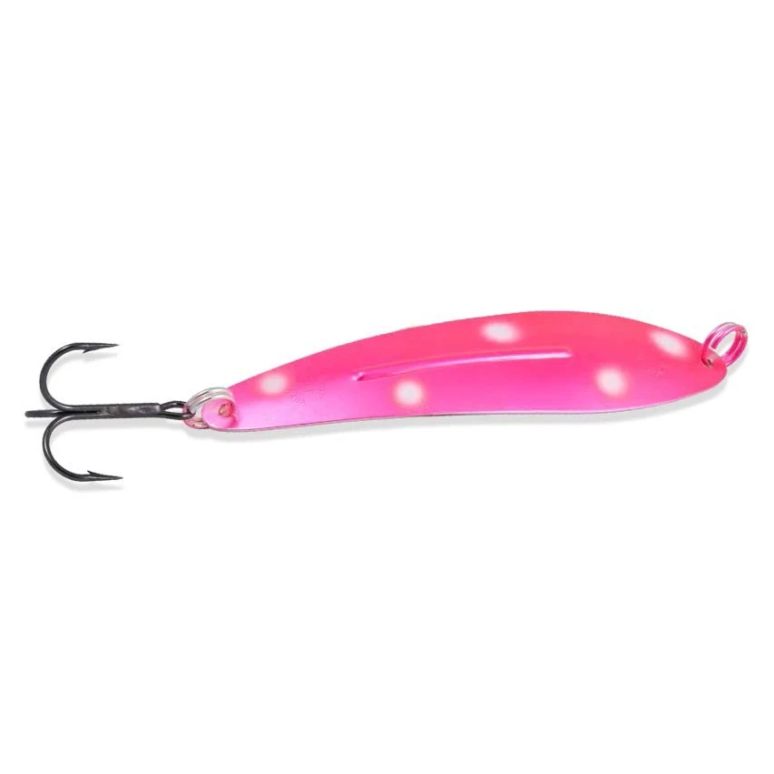 Williams WhiteFish Spoon, 4-1/4", 3/4oz, Pink White Dot