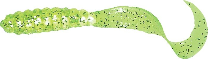 Mister Twister 3" Meeny Curly Tail, Chartreuse Silver Flake, 25pk