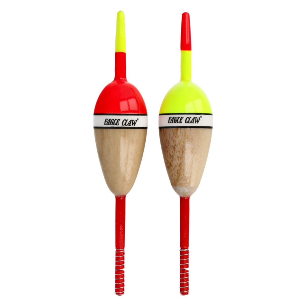 Eagle Claw Balsa Style Oval Spring Stick Float, 1-1/8" x 6" Stem, 2Pk