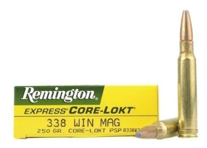 Remington Core-Lokt 338 Win Mag 250 Grains Pointed Soft Point Ammunition, 20 Rounds