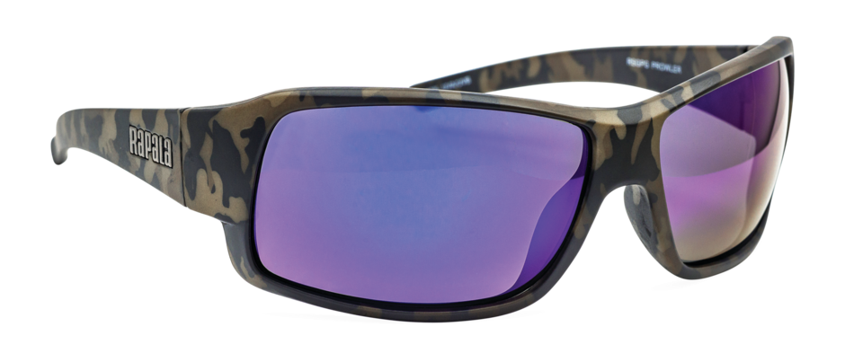 Rapala Prowler Polarized Sunglasses, Blue Mirror Lens, Camo